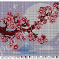 Фея Вышивки ВП-48 Ветка сакуры, схема под бисер