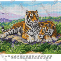 ДАНА-3169 Пара тигров, схема под бисер