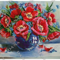 ДАНА-3189 Красные тюльпаны схема под бисер