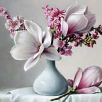 Алмазна вишивка DM-134 Букет магнолій 45*50см