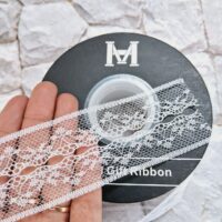 Стрічка мереживна біла 4см Ф08758