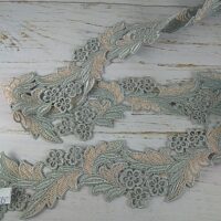 Кружево макраме 5,5см беж+фисташка 9064