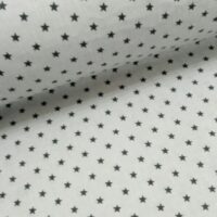 Хлопковая ткань (бязь) 160см "Черные звезды" на сером