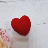 Заготовка із пінопласту Серце 6см оксамит 224603 червоне