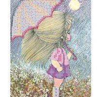 ДАНА-13 Девочка с зонтиком, схема под бисер