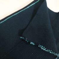 Довяз (манжетная резинка) №7 40*40см черный с бирюзовой полосой