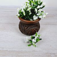 Добавка пластик Гілочка зелена з білими кульками 8см ДК-024 10шт
