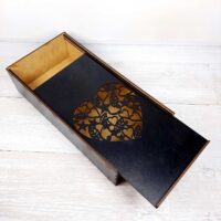 ПА-К-005-2 Коробка с выезной крышкой черная 32*16*8см 1 отделение