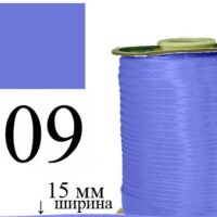 Косая бейка, атласная 15мм/120ярд 109 темно-голубая