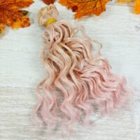 Волосы для кукол мокрые кудри 15см/≈1м Розово-персиковый 10358-15