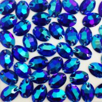 Стразы пришивные Овал 11*16мм Blue Zircon AB