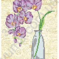 ЮМА 4380А Фиолетовая орхидея, схема под бисер