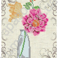 ЮМА 4378 Букет с пионом, схема под бисер