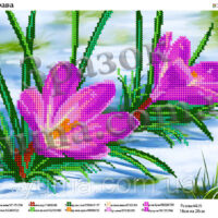 ЮМА 4375 Крокусы. Сон-трава, схема под бисер