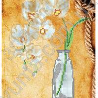 ЮМА 4381 Белая орхидея, схема под бисер