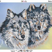 Фея Вышивки В-160 Волк и волчица, схема под бисер