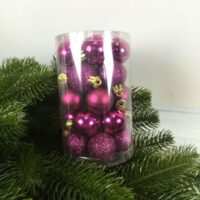 Набір ялинкових куль 3см, колір - магнолія, 25шт, 147-508