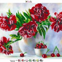 Фея Вышивки В-16 Пионы, схема под бисер