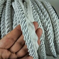 Шнур товстий з кантом для штор та меблів 1см №4600 світло-сірий