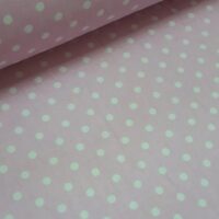 Хлопковая ткань (бязь) 160см "Белый горох на розовом 7мм"