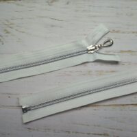 Молния разъемная, витая, под металл Т5, 100см, нейлон, 5200 белый (серебро)