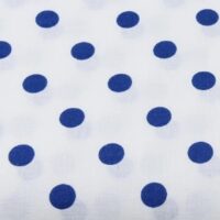 Хлопковая ткань (бязь) 160см №393а Синий горошек 1см на белом фоне