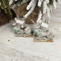 Декоративна підвіска Оленя 6см, колір - сірий з м'ятою K07-250