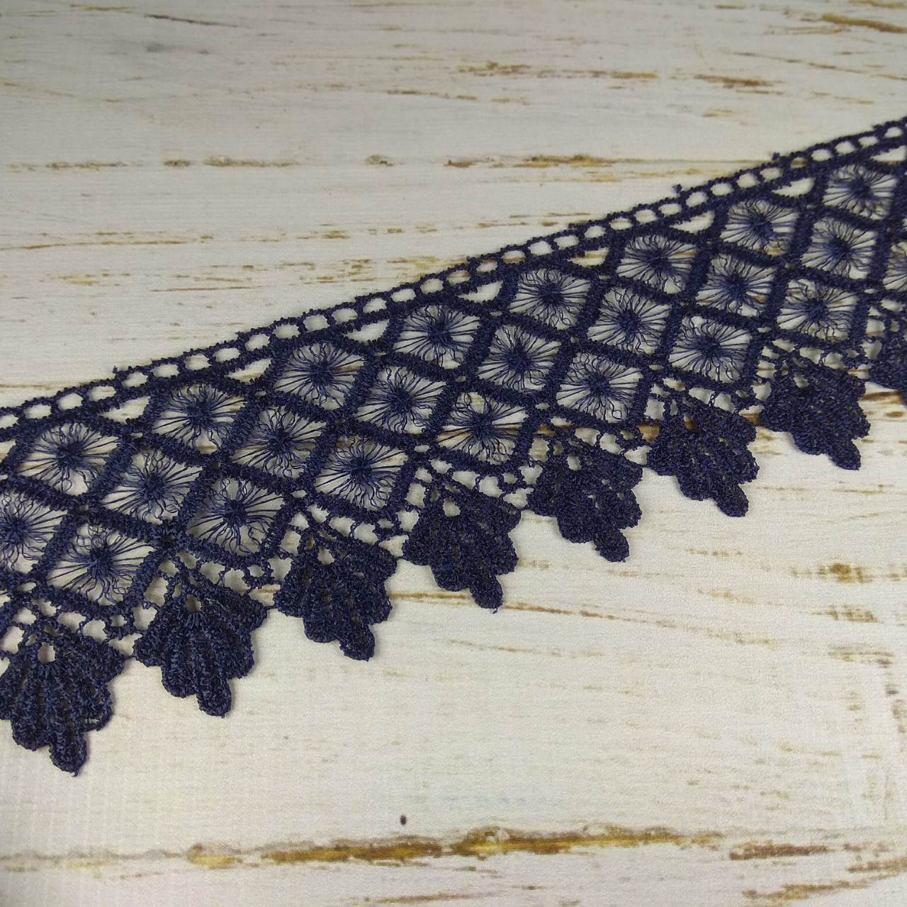 Кружево 8,5см темно-синее 7577