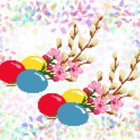 Флізелін водорозчинний К246 Великодній букет 2ф. 20*30см