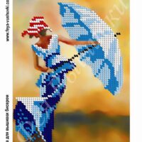 Фея Вышивки КР-234 Девушка и зонт, схема под бисер