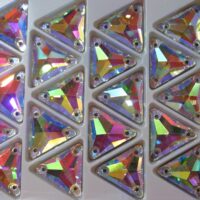 Стразы пришивные Треугольник 16*16мм Crystal AB, стекло