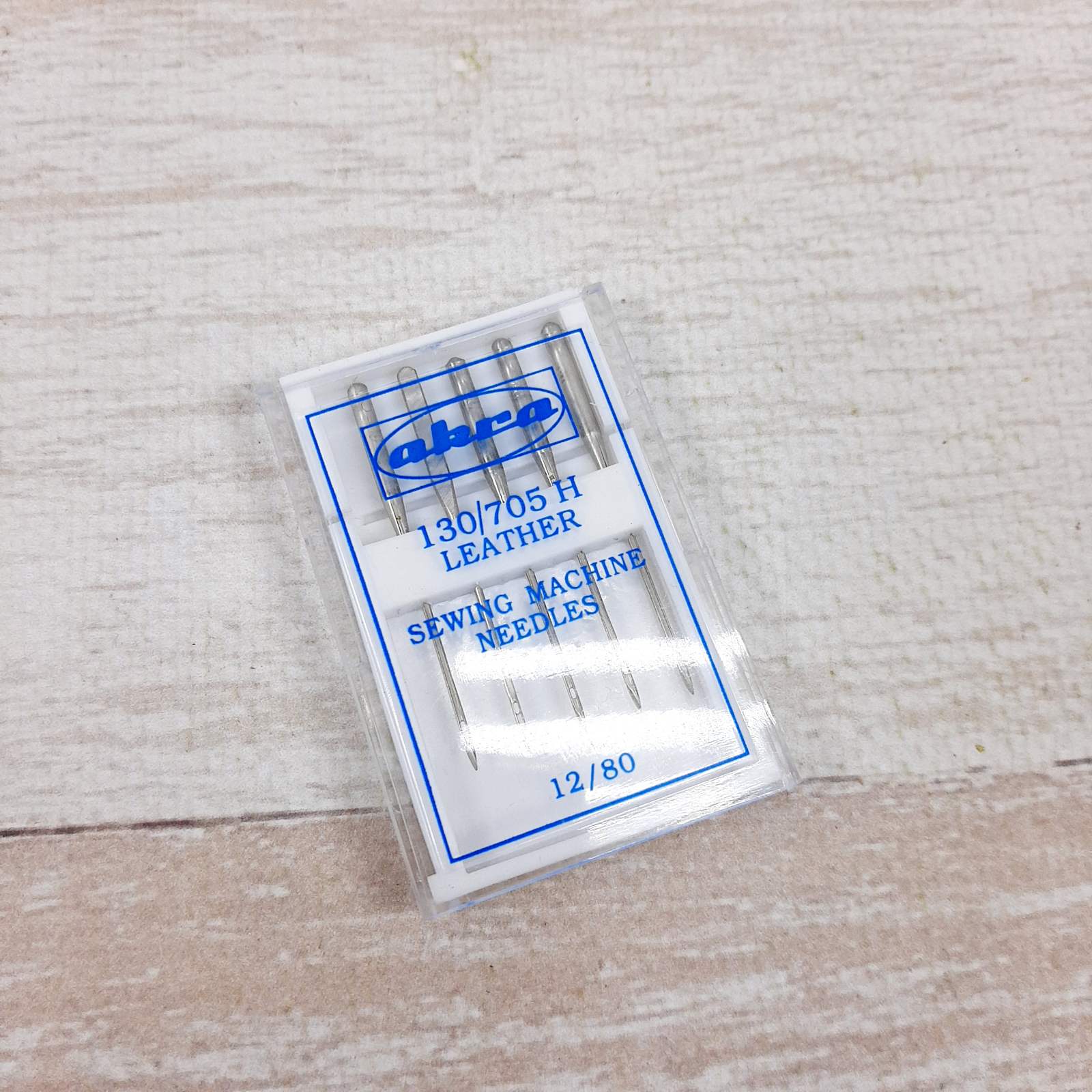 Иглы машинные Akra LEATHER Чехия для бытовых швейных машин №80 5шт