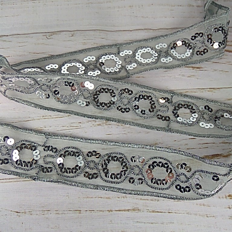 Тесьма органзовая №7 4см серебро