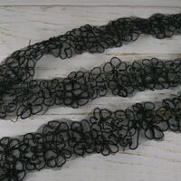 Тесьма декоративная 4,5см Цветы черная