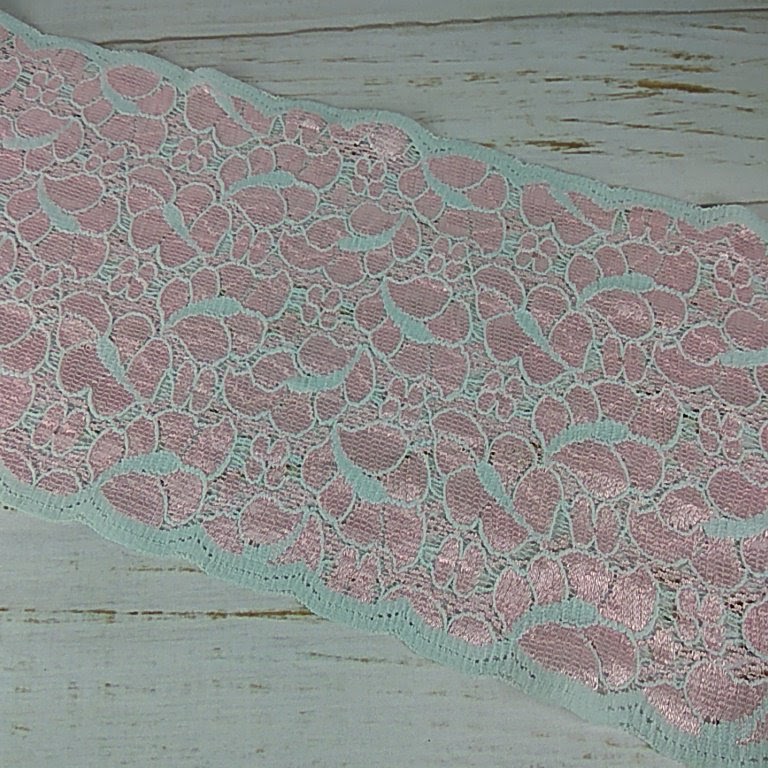 Кружево эластичное 14,5см розовое 603