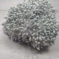 Тичинки великі в цукрі на нитці срібні 0,3см 24шт