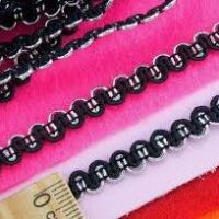 Тесьма "Змейка" с люрексом 6мм №81 Черный