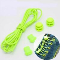 Шнурки на затяжке светоотражающие, зеленые