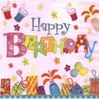 Декупажные салфетки 33*33см 18,5г/м2 Happy Birthday