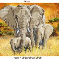 Фея Вышивки В-44 Слоны, схема под бисер