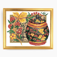 ArtSolo VKA 4041 Хохлома, клубника. Триптих 3 часть, схема под бисер