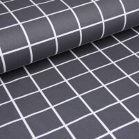 Тканина Ранфорс Клітина 6х6 Антрацит та білий,240см