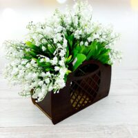 ПА-Ц-007-3 Підставка під квіти Кошик коричневий з Сіткою 25*12*15,5см, 3мм