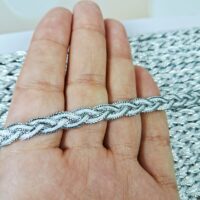 Тесьма Парча люрекс 0.8см Косичка срібло з бежевим 8390265-Р3