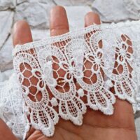 Мереживо макраме 8,,5см Квітка Х біле ТS-5