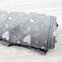 Ткань хлопок Турция 1,8м серый с белым сердечком