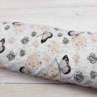 Ткань хлопок Турция 1,7м бабочки на сером