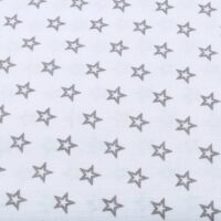 Хлопковая ткань (бязь) 160см №1850а "Французские звезды" графитовые на белом