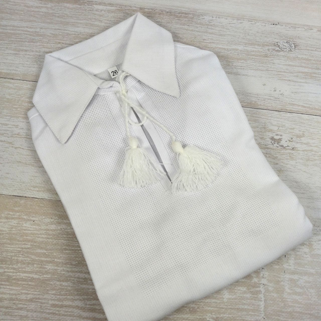 Сорочка хлопчача р.26 біла,182-12/09 довгий рукав