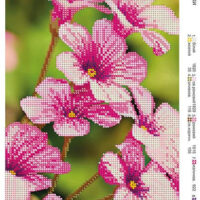 ДАНА-217 Розовые цветы, схема под бисер